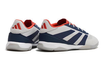 Men's Adidas Predator 24 Elite IC Indoor & Futsal Low-Tops Football Shoes - Grey/Blue/Red