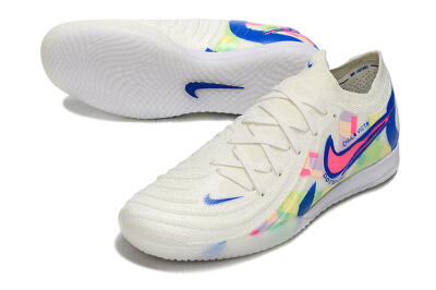 Men's Nike Phantom GX 2 Elite IC Indoor & Futsal Low-Tops Football Shoes - Beige/Blue/Yellow/Pink
