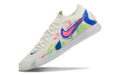 Men's Nike Phantom GX 2 Elite IC Indoor & Futsal Low-Tops Football Shoes - Beige/Blue/Yellow/Pink