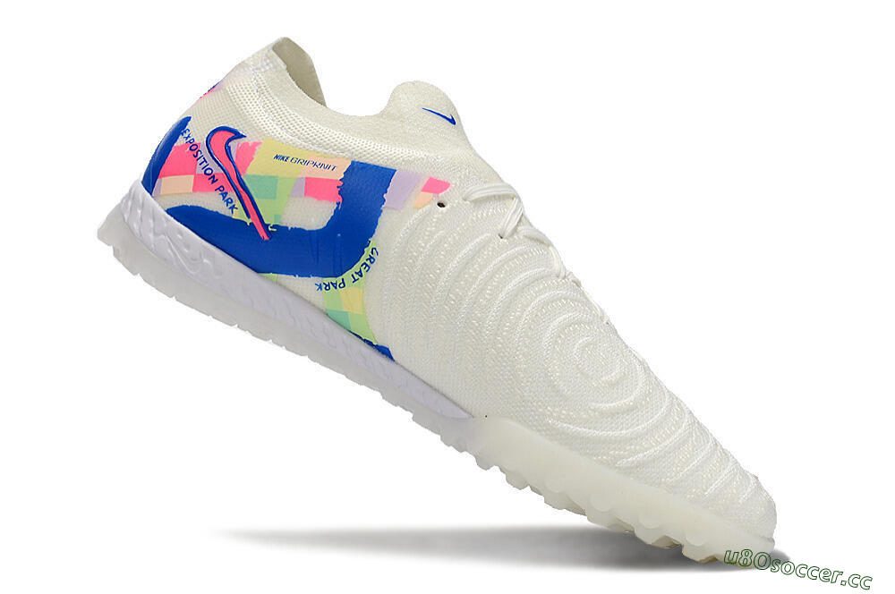 Men's Nike Phantom GX 2 Elite TF Artificial Turf Low-Tops Football Shoes - Beige/Blue/Yellow/Pink 4
