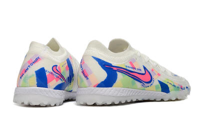 Men's Nike Phantom GX 2 Elite TF Artificial Turf Low-Tops Football Shoes - Beige/Blue/Yellow/Pink