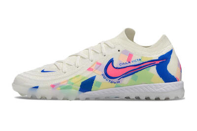 Men's Nike Phantom GX 2 Elite TF Artificial Turf Low-Tops Football Shoes - Beige/Blue/Yellow/Pink