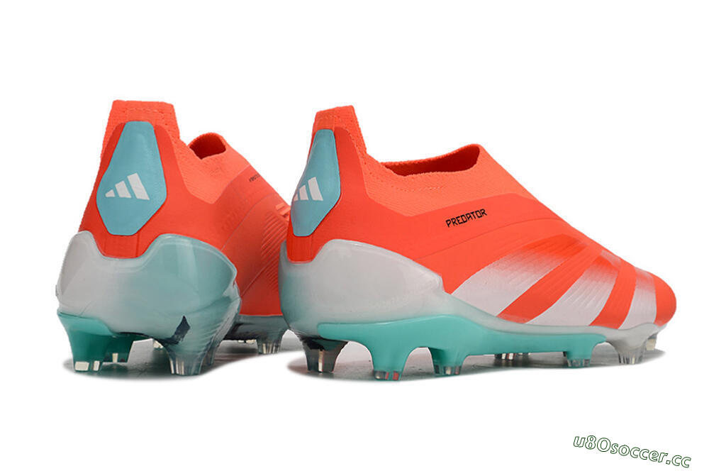 Men's Adidas Predator+ Elite Laceless FG Firm Ground Low-Tops Football Boots - Red/White/Jade 6