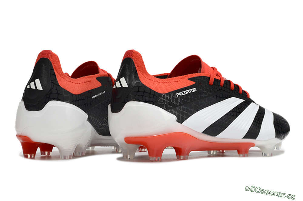 Men's Adidas Predator Elite FG Firm Ground Low-Tops Football Boots - Black/White/Red 6