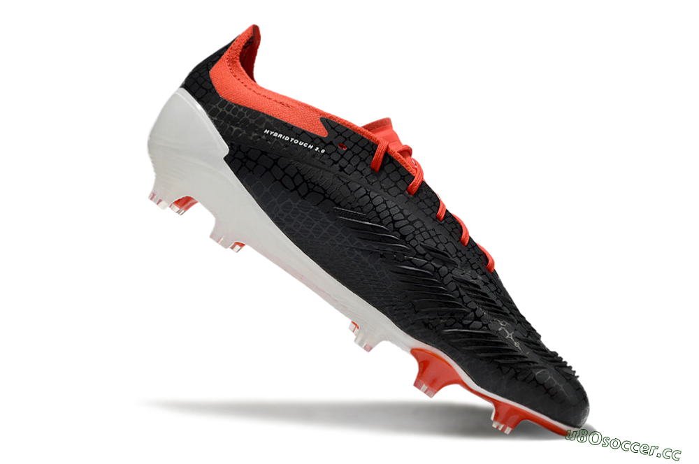 Men's Adidas Predator Elite FG Firm Ground Low-Tops Football Boots - Black/White/Red 4