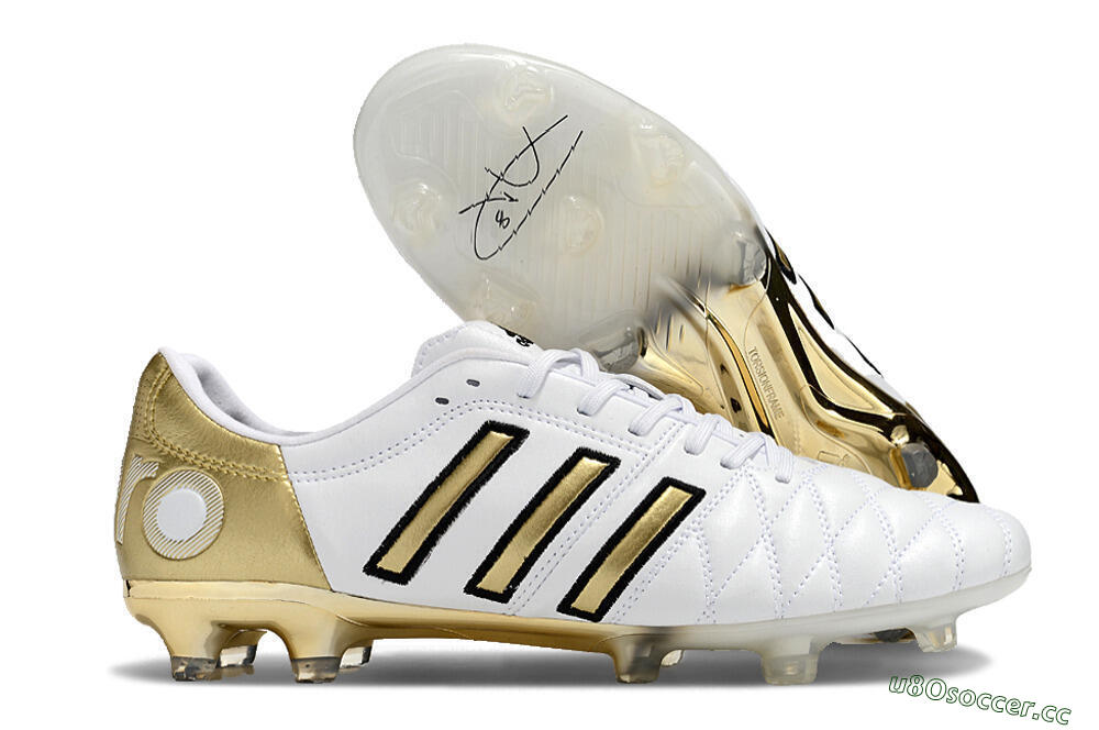 Men's Adidas AdiPure 11Pro X PD25 Trx FG Firm Ground Low-Tops Football Boots - White/Gold/Black 2