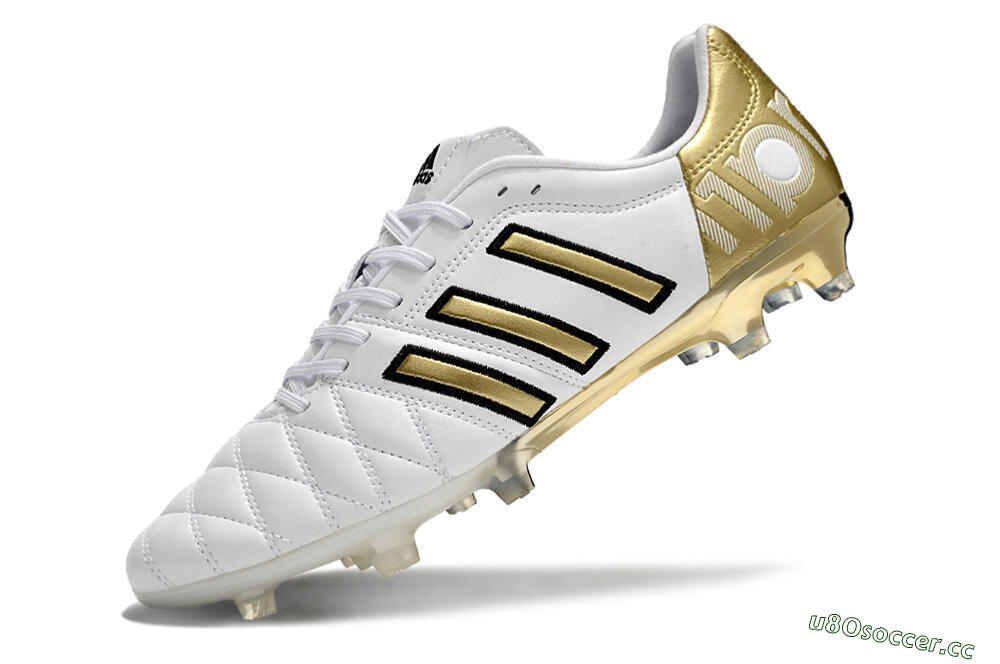 Men's Adidas AdiPure 11Pro X PD25 Trx FG Firm Ground Low-Tops Football Boots - White/Gold/Black 5