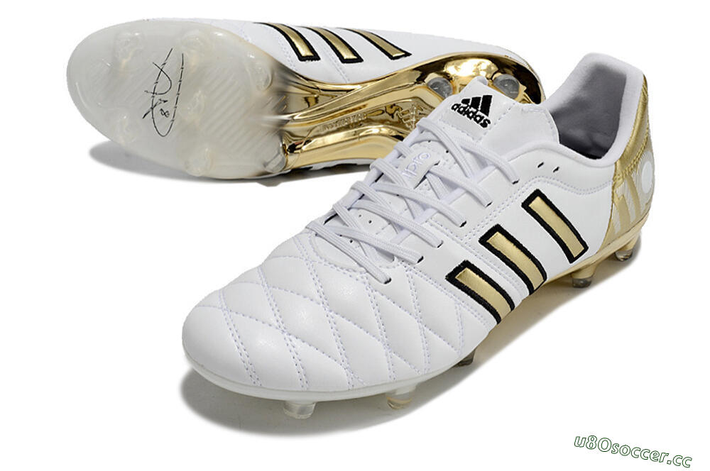 Men's Adidas AdiPure 11Pro X PD25 Trx FG Firm Ground Low-Tops Football Boots - White/Gold/Black 3
