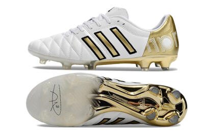 Men's Adidas AdiPure 11Pro X PD25 Trx FG Firm Ground Low-Tops Football Boots - White/Gold/Black