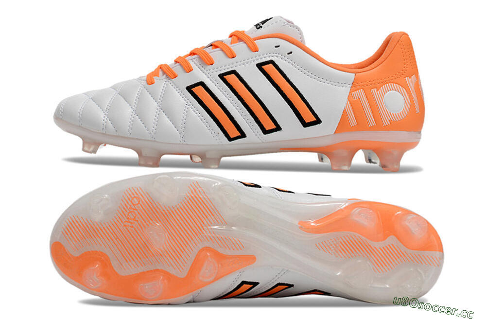 Men's Adidas AdiPure 11Pro X PD25 Trx FG Firm Ground Low-Tops Football Boots - White/Orange/Black 1