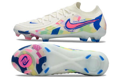 Men's Nike Phantom Luna Elite NU FG Firm Ground Low-Tops Football Boots - Beige/Blue/Yellow/Pink