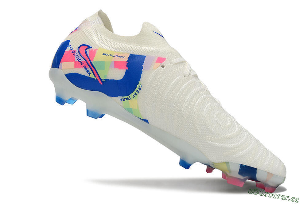 Men's Nike Phantom Luna Elite NU FG Firm Ground Low-Tops Football Boots - Beige/Blue/Yellow/Pink 4