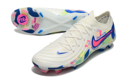 Men's Nike Phantom Luna Elite NU FG Firm Ground Low-Tops Football Boots - Beige/Blue/Yellow/Pink