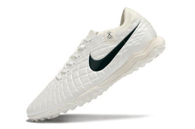 Men's Nike Tiempo Legend 10 Pro TF Artificial Turf Low-Tops Football Shoes - White/Green