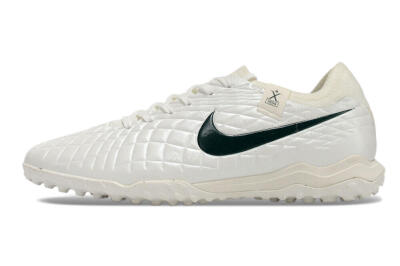 Men's Nike Tiempo Legend 10 Pro TF Artificial Turf Low-Tops Football Shoes - White/Green