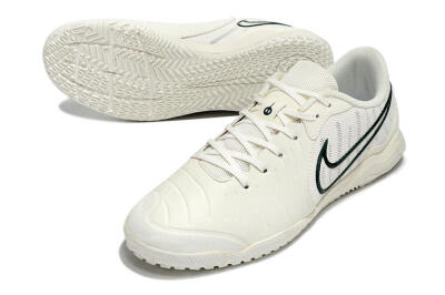 Men's Nike Tiempo Legend 10 Academy IC Indoor & Futsal Low-Tops Football Shoes - White/Green