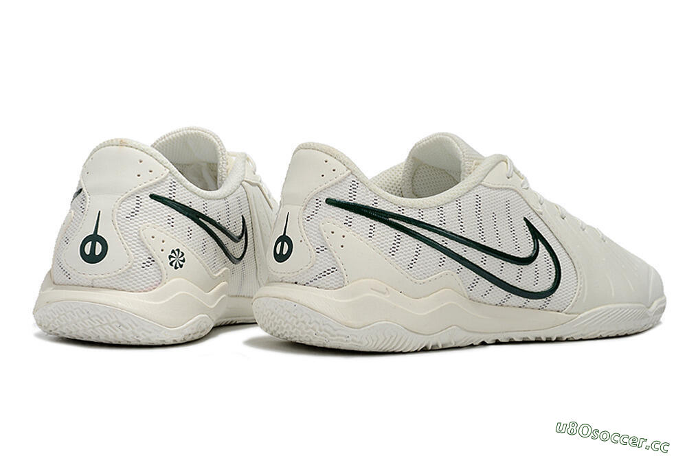 Men's Nike Tiempo Legend 10 Academy IC Indoor & Futsal Low-Tops Football Shoes - White/Green 6
