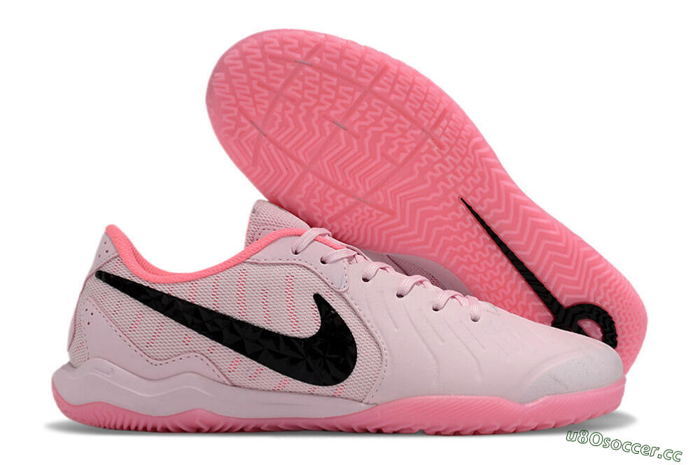 Men's Nike Tiempo Legend 10 Academy IC Indoor & Futsal Low-Tops Football Shoes - Pink/Black 2