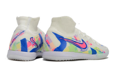Men's Nike Phantom Luna Elite NU IC Indoor & Futsal High-Tops Football Shoes - Beige/Blue/Yellow/Pink