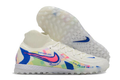 Men's Nike Phantom Luna Elite NU TF Artificial Turf High-Tops Football Shoes - Beige/Blue/Yellow/Pink
