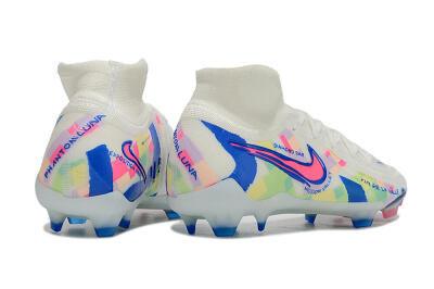 Men's Nike Phantom Luna Elite NU FG Firm Ground High-Tops Football Boots - Beige/Blue/Yellow/Pink