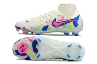 Men's Nike Phantom Luna Elite NU FG Firm Ground High-Tops Football Boots - Beige/Blue/Yellow/Pink