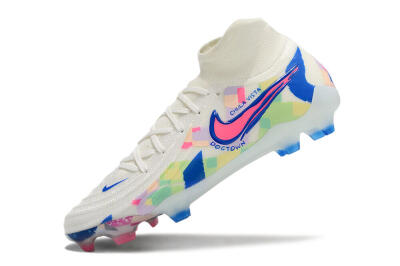 Men's Nike Phantom Luna Elite NU FG Firm Ground High-Tops Football Boots - Beige/Blue/Yellow/Pink
