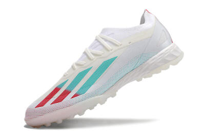 Men's Adidas X Crazyfast.1 TF Artificial Turf Low-Tops Football Shoes - White/Red/Jade