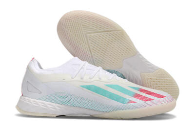 Men's Adidas X Crazyfast.1 IC Indoor & Futsal Low-Tops Football Shoes - White/Red/Jade