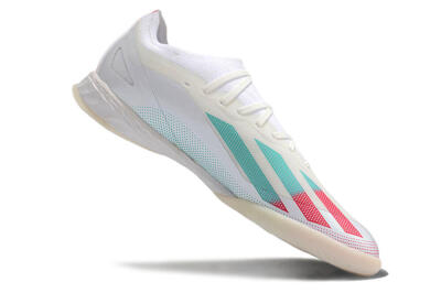 Men's Adidas X Crazyfast.1 IC Indoor & Futsal Low-Tops Football Shoes - White/Red/Jade