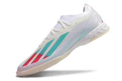 Men's Adidas X Crazyfast.1 IC Indoor & Futsal Low-Tops Football Shoes - White/Red/Jade