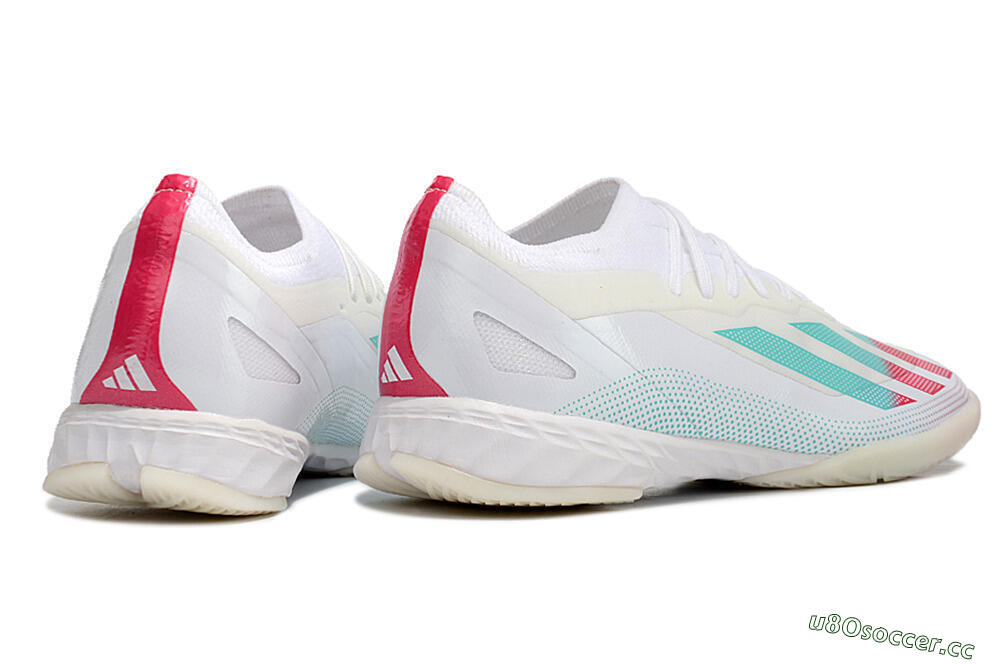 Men's Adidas X Crazyfast.1 IC Indoor & Futsal Low-Tops Football Shoes - White/Red/Jade 6