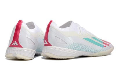 Men's Adidas X Crazyfast.1 IC Indoor & Futsal Low-Tops Football Shoes - White/Red/Jade