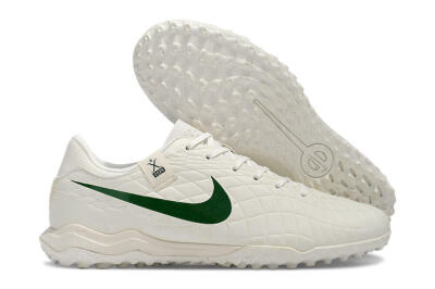 Men's Nike Tiempo Legend 10 Academy TF Artificial Turf Low-Tops Football Shoes - White/Green