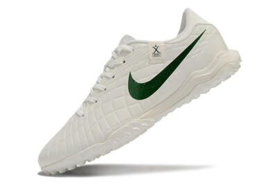Men's Nike Tiempo Legend 10 Academy TF Artificial Turf Low-Tops Football Shoes - White/Green