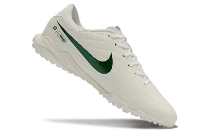 Men's Nike Tiempo Legend 10 Academy TF Artificial Turf Low-Tops Football Shoes - White/Green