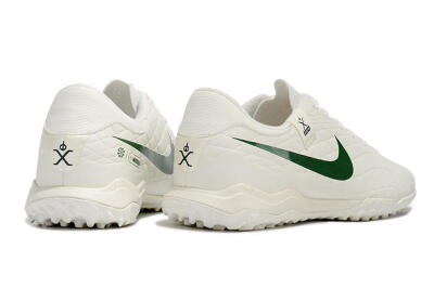 Men's Nike Tiempo Legend 10 Academy TF Artificial Turf Low-Tops Football Shoes - White/Green