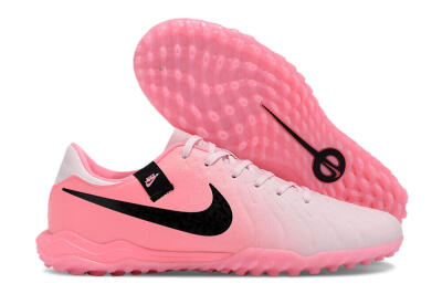 Men's Nike Tiempo Legend 10 Academy TF Artificial Turf Low-Tops Football Shoes - Pink/Black