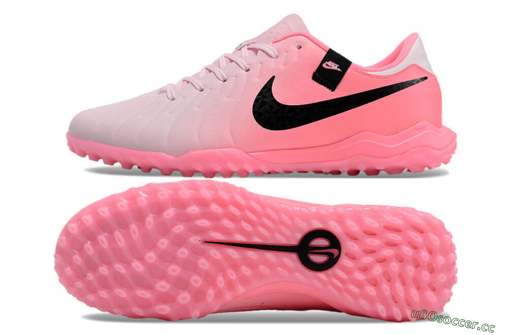 Men's Nike Tiempo Legend 10 Academy TF Artificial Turf Low-Tops Football Shoes - Pink/Black 1