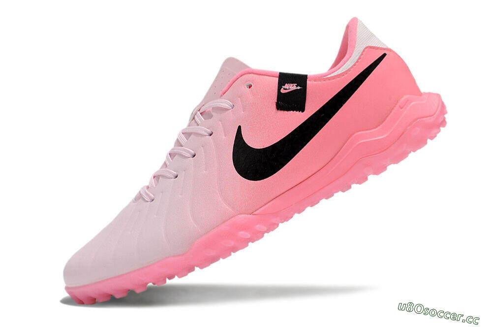 Men's Nike Tiempo Legend 10 Academy TF Artificial Turf Low-Tops Football Shoes - Pink/Black 5