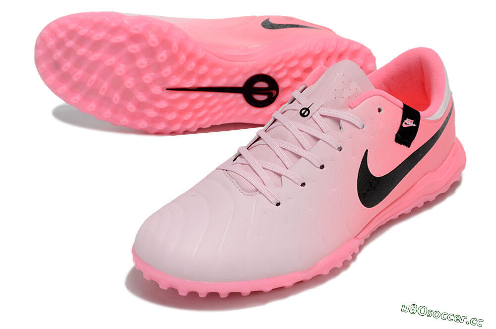 Men's Nike Tiempo Legend 10 Academy TF Artificial Turf Low-Tops Football Shoes - Pink/Black 3