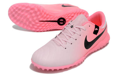 Men's Nike Tiempo Legend 10 Academy TF Artificial Turf Low-Tops Football Shoes - Pink/Black