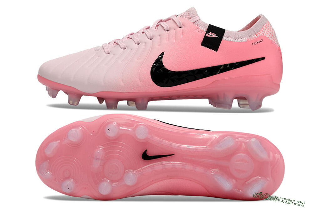 Men's Nike Tiempo Legend 10 Elite FG Firm Ground Low-Tops Football Boots - Pink/Black 1
