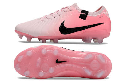 Men's Nike Tiempo Legend 10 Elite FG Firm Ground Low-Tops Football Boots - Pink/Black