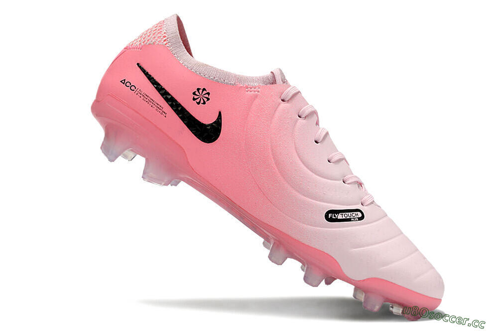 Men's Nike Tiempo Legend 10 Elite FG Firm Ground Low-Tops Football Boots - Pink/Black 4