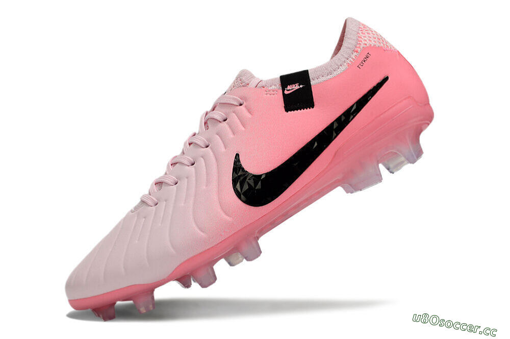 Men's Nike Tiempo Legend 10 Elite FG Firm Ground Low-Tops Football Boots - Pink/Black 5