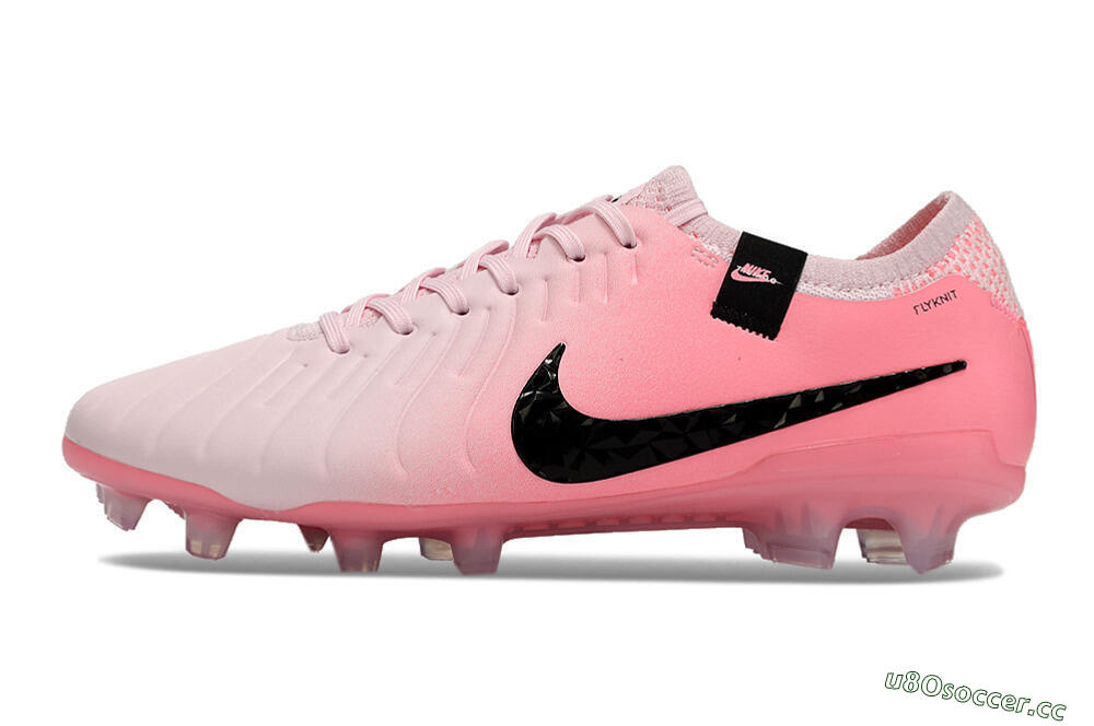 Men's Nike Tiempo Legend 10 Elite FG Firm Ground Low-Tops Football Boots - Pink/Black 0