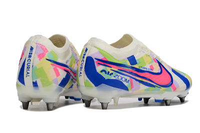 Men's Nike Air Zoom Mercurial Vapor 15 Elite SG Soft Ground Low-Tops Football Boots - Beige/Blue/Yellow/Pink