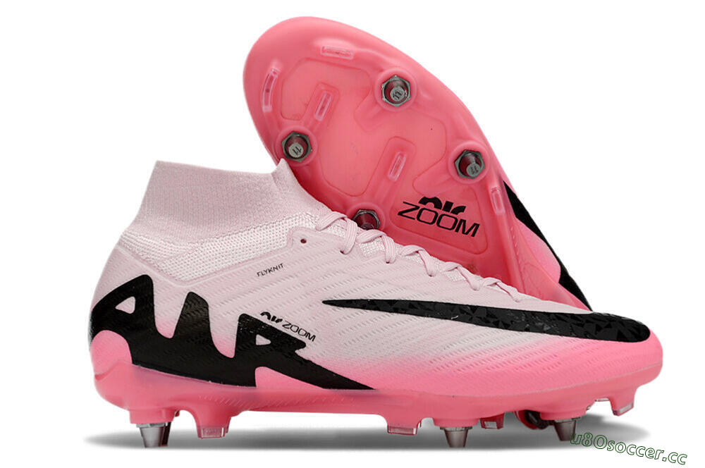 Men's Nike Air Zoom Mercurial Superfly 9 Elite SG Soft Ground High-Tops Football Boots - Pink/Black 2