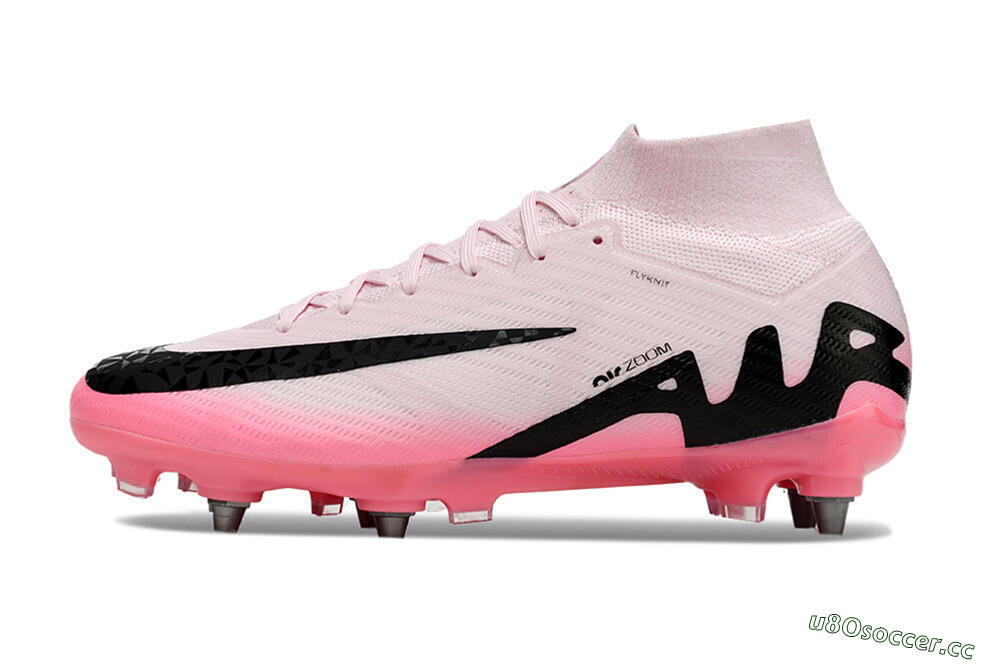 Men's Nike Air Zoom Mercurial Superfly 9 Elite SG Soft Ground High-Tops Football Boots - Pink/Black 0